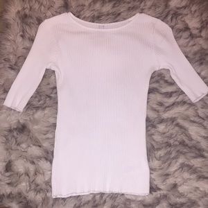 White Ribbed Top